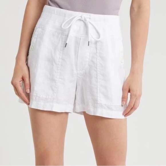 James Perse Linen Utility Shorts Size 2 Medium White
